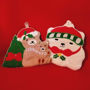Vintage Christmas Bear Pot Holders Set of 2